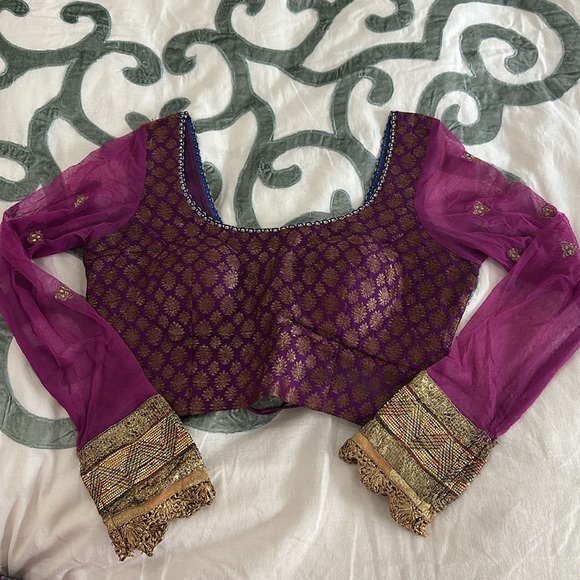 CUSTOM INDIAN PURPLE AND MUSTARD LEHENGA - Picture 2 of 16